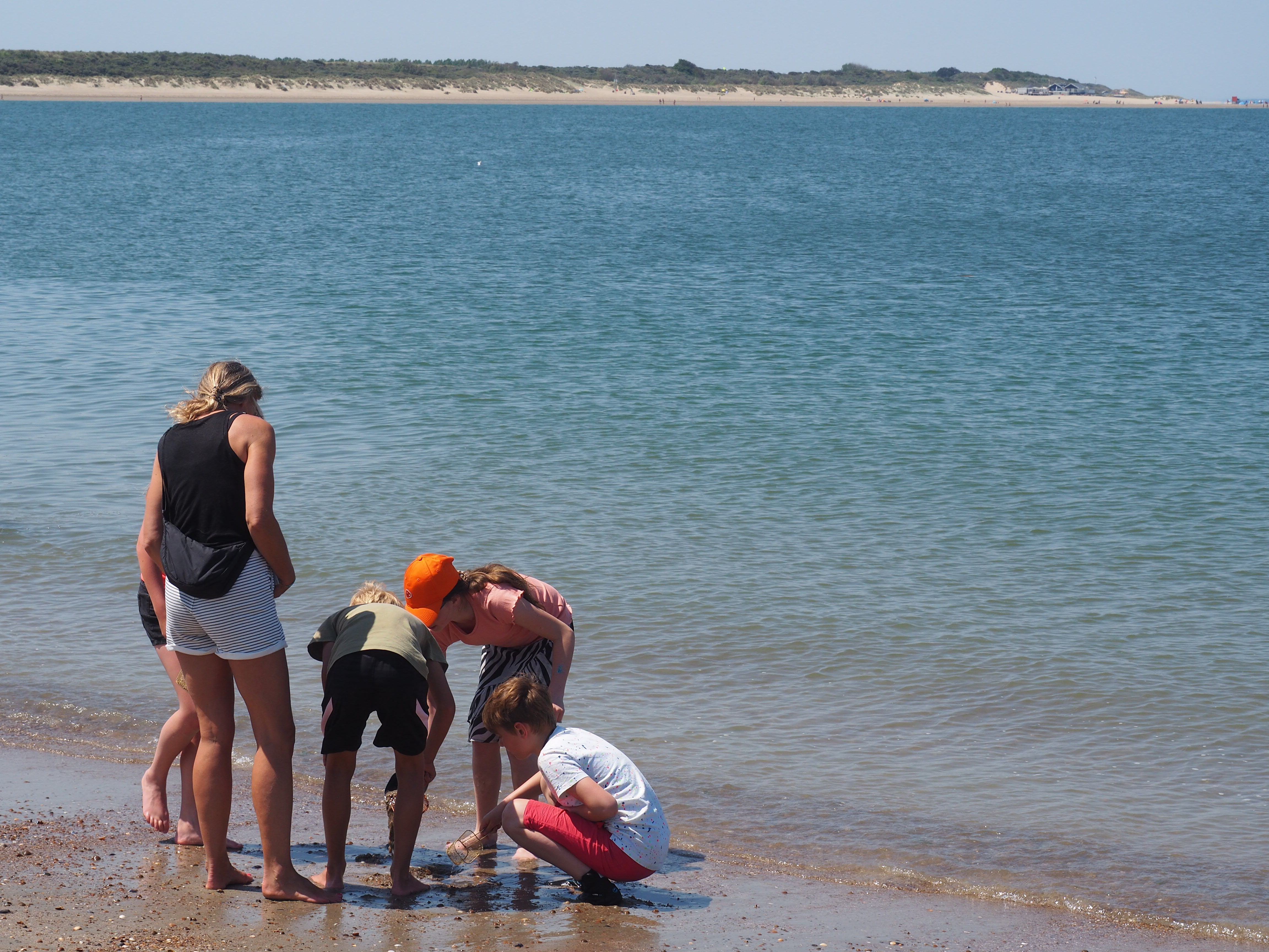 Beestjes zoeken in de branding.