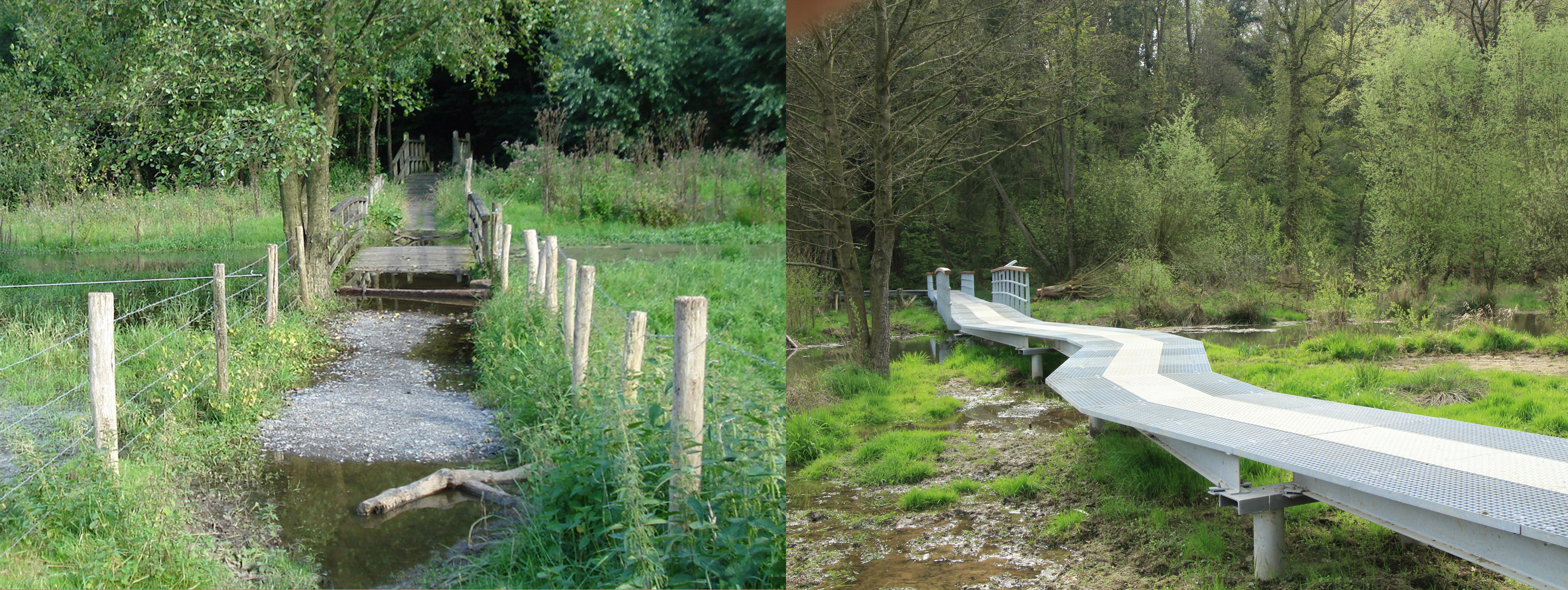 Oude en nieuwe brug over de Hemelbeek. Foto: Hettie Meertens en Olaf op den Kamp
