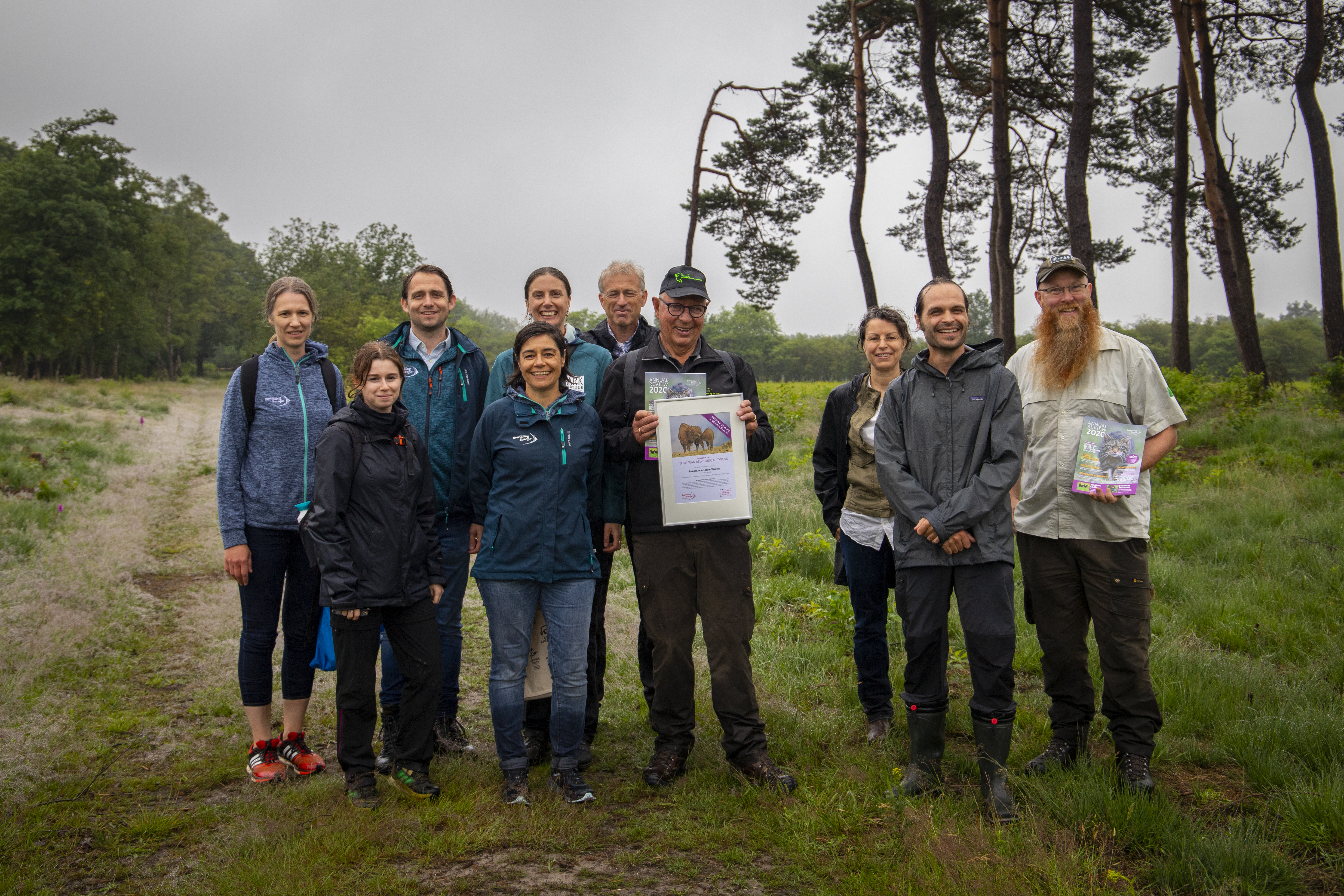Overhandiging van officiële erkenning vanuit het European Rewilding Network voor rewilding initiatief Wisenten op de Veluwe. Foto: Nelleke de Weerd, Rewilding Europe