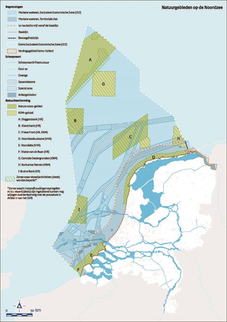 kaart Natura2000 op Noordzee
