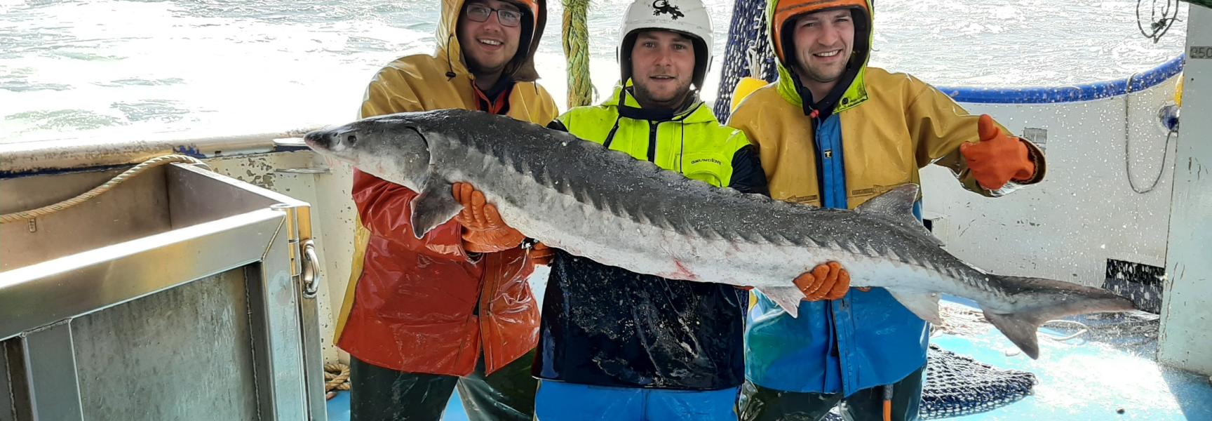 Bemanningsleden Lucas de Boer, Martijn Kater en Jacob Woord van de UK124: Luut Senior. Foto: Cornelis Romkes